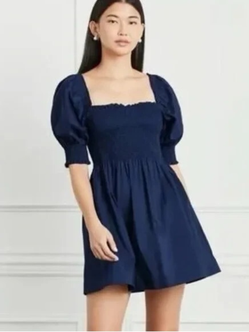 Hill House Athena Nap Dress in Navy Linen, XS
